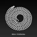 Silver Cuban Link Chain 60cm Thick Metal Necklace Variant Fashion Jewelry Product - 60CM / Silver