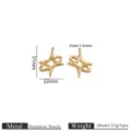 Ciondolo stella in acciaio inossidabile DIY accessorio per gioielli oro 31x22mm charms - Stile Stella (Z4039) / 5 Pezzi / Ciondolo a cerchio con stella dorato