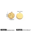 Stainless steel sun moon star pendant charm for DIY necklace jewelry making 18x15.8mm 1pc - Gold Starry Sky Pendant