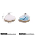 Stainless Steel Enamel Cloud Wave Charm DIY Pendant Jewelry Accessory for Bracelet Necklace - Pendant Only / Gold Bezel Blue-Green Ocean Wave Cloud Enamel Pendants