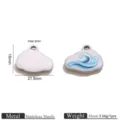 Stainless steel enamel cloud wave charm pendant DIY jewelry making accessory variant. - Pendant Only / Steel Bezel Blue-Green Ocean Wave Cloud Enamel Pendants