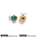 Stainless steel blue crystal heart charm pendant DIY necklace bracelet jewelry making. - Light Blue