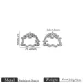 Ciondolo stella nuvola in acciaio inossidabile accessorio fai da te 37.5x29.4mm, foro 1.6mm. - Ciondolo medusa e stella tonalità acciaio