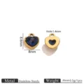 Stainless steel heart pendant with blue crystal rhinestone for DIY jewelry making 8mm - Dark Blue