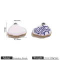 Stainless steel enamel cloud pendant DIY charm for necklace bracelet jewelry making crafts. - Pendant Only / Gold Tone Bezel Blue Auspicious Cloud Enamel Pendant