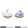 Stainless steel enamel cloud pendant DIY jewelry making charm for bracelet necklace. - Pendant Only / Gold Tone Bezel Little White Cloud Cartoon Enamel Pendant