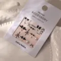 Black bow nail art charms with pearls and rhinestones luxury metallic nail decoration sku - Bowknot Pearl Rhinestone (MJ-014) / 1 Piece / Silver