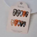 24pcs Halloween Press on Nails 3D Cute Pumpkin Ghost False Nail Art Party Decor Set - XS / 10 Pieces
