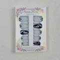 Halloween black and white ghost press on nails 24pcs almond fake nail art set with box. - WY-185 (Almond Shape) / 24 Pcs/Set