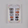 Halloween press on nails detail view featuring cute ghost and pumpkin 3d sticker designs. - Mixed Sizes XS/S/M / 30 Packs
