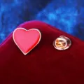 Red heart enamel metal brooch lapel pin badge accessory for clothing bags and hats decoration. - Red Heart Shape / Red Heart (Gold Base)