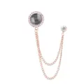 Elegante runde Strass Kette Quaste Brosche Nadel fuer Anzug Mode Schmuck Zubehoer. - Grauer Edelstein (Goldene Basis)