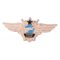 Vintage aviation wings badge metal brooch for men military style coat pin good luck lapel jewelry - Gold