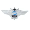 Silver aviation wing badge retro metal brooch military pilot pin with enamel design for men - Silver