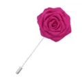 Boutonniere Rose en Tissu Magenta Broche Fleur pour Costume de Mariage Fete Accessoire Homme - Rose rouge