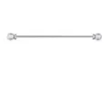 Roestvrij staal rechte barbell lichaam piercing sieraad of shirt kraag pin accessoire - Zilver (Zonder ketting)