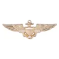 Golden metal pilot wings badge, military anchor and shield brooch for uniform apparel accessories. - Gold