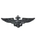 Black metal military aviation pilot wing badge uniform brooch pin accessory for jacket - Gunmetal