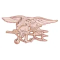 US Navy SEAL Trident Insignia Rose Gold Metal Badge Military Brooch Uniform Pin Accessories - Gold