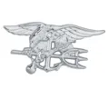 US Navy SEALs Trident metal badge military tactical eagle brooch pin uniform jacket accessory - Silver