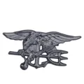 US Navy SEAL metal military badge lapel pin tactical trident anchor eagle brooch accessory. - Gunmetal