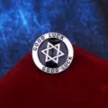 Vintage hexagram brooch good luck lapel pin for andras sakko metal fashion accessory - Ασημί