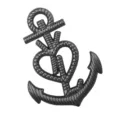 Broche coeur en metal noir, epingle nautique elegante pour vetements et vestes. - Métal canon