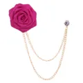 Elegante Rosenblüte Quaste Kette Brosche für Damen Herren Anzug Hochzeit Schmuck - Fuchsia