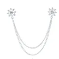 Silberfarbene Schiffslenker Kragenkette mit doppelter Kette, nautisches Accessoire - Silbernes Steuerrad