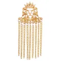 Gold lion crown tassel brooch vintage king badge coat accessory for men and women fashion jewelry - Gold