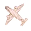 Broche de avión en color oro, pin de solapa estilo caza retro, accesorio elegante para hombres. - Dorado