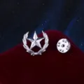 Broche de pentagrama de trigo insignia de estrella de metal para hombre cuello de camisa chaqueta - Pequeña Estrella de Trigo(0143) / Plateado