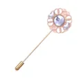 Broche epingle de costume doree avec strass accessoire tendance pour hommes et femmes - Blanc (Sans Chaîne)