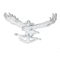 Broche de águila y ancla plateada hombre estilo militar alas pin insignia accesorios - Plateado