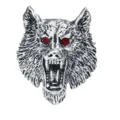 Vintage wilder Tier Brosche Retro metallischer Wolfs Kopf Anstecknadel Herren Anzug Schmuck - Antiksilber