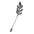 Men gunblack wheat branch lapel pin brooch, minimalist metal suit collar accessory item. - Gunmetal