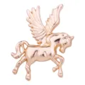 Broche de unicornio alado dorado alfiler de solapa pegaso accesorios traje hombre - Dorado