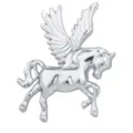 Broche Pegaso Plateado Unicornio Alado Solapa Traje Hombre Accesorio Joya Elegante - Plateado
