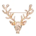 Lebendige Hirsch Brosche, goldene Elch Tier Anstecknadel fuer Jacke Damen und Herren Mode - Gold