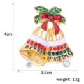 Weihnachts Glocke Brosche mit roter Schleife Strassteinen glaenzender Festtag Schmuck Geschenk. - Glocke Nr. 3