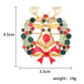 Vergoldete Weihnachten Rentier Kranz Brosche mit glitzernden Strasssteinen Schmuck - Kranz Nr. 6