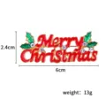 Weihnachten Merry Christmas Brosche mit rotem Emaille grünen Blättern und klaren Strasssteinen. - Merry Christmas