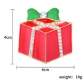 Weihnachten Strass Geschenkbox Brosche Pin, elegante Feiertags Schmuck Accessoires für Damen. - Geschenkbox