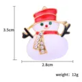 Weihnachten Schneemann Brosche Emaille Strass Schal Hut Kragennadel Schmuck Geschenk - Schneemann Nr. 2
