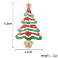Weihnachtsbaum Strass Brosche Legierung Emailliert Festlich Schmuck Geschenk 5.5cm - Weihnachtsbaum Stil 8