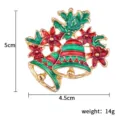 Weihnachtsglocken Brosche rot grün Emaille Festlicher Schmuck Geschenk 5cm Accessoire - Glocke Nr. 4