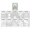 Garden theme coloring book and poster set for kids and adults relaxing creative painting art. - Secret Garden Healing Coloring Poster (RXHC1168)