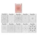 Mandala coloring book set with colorful cover and ten detailed floral and geometric line art pages. - Mandala Energy Healing Coloring Poster (RXHC1182)