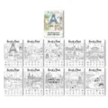 Vue détaillée du livre de coloriage des monuments du monde avec des pages de jeux. - Affiche de Coloriage Voyage Autour du Monde (RXHC1163) / Lot de 10 feuilles