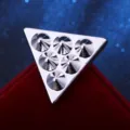 Silver triangular collar pin with rivet studs, retro punk style shirt accessory for men and women. - One Piece / Silver
